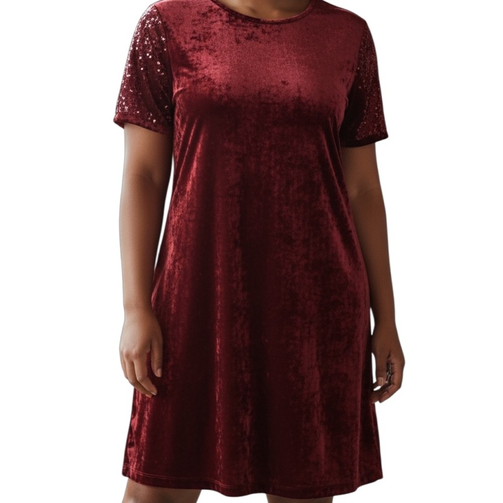 DAVI & DANI Women’s Size 2XL Velvet Dress Red